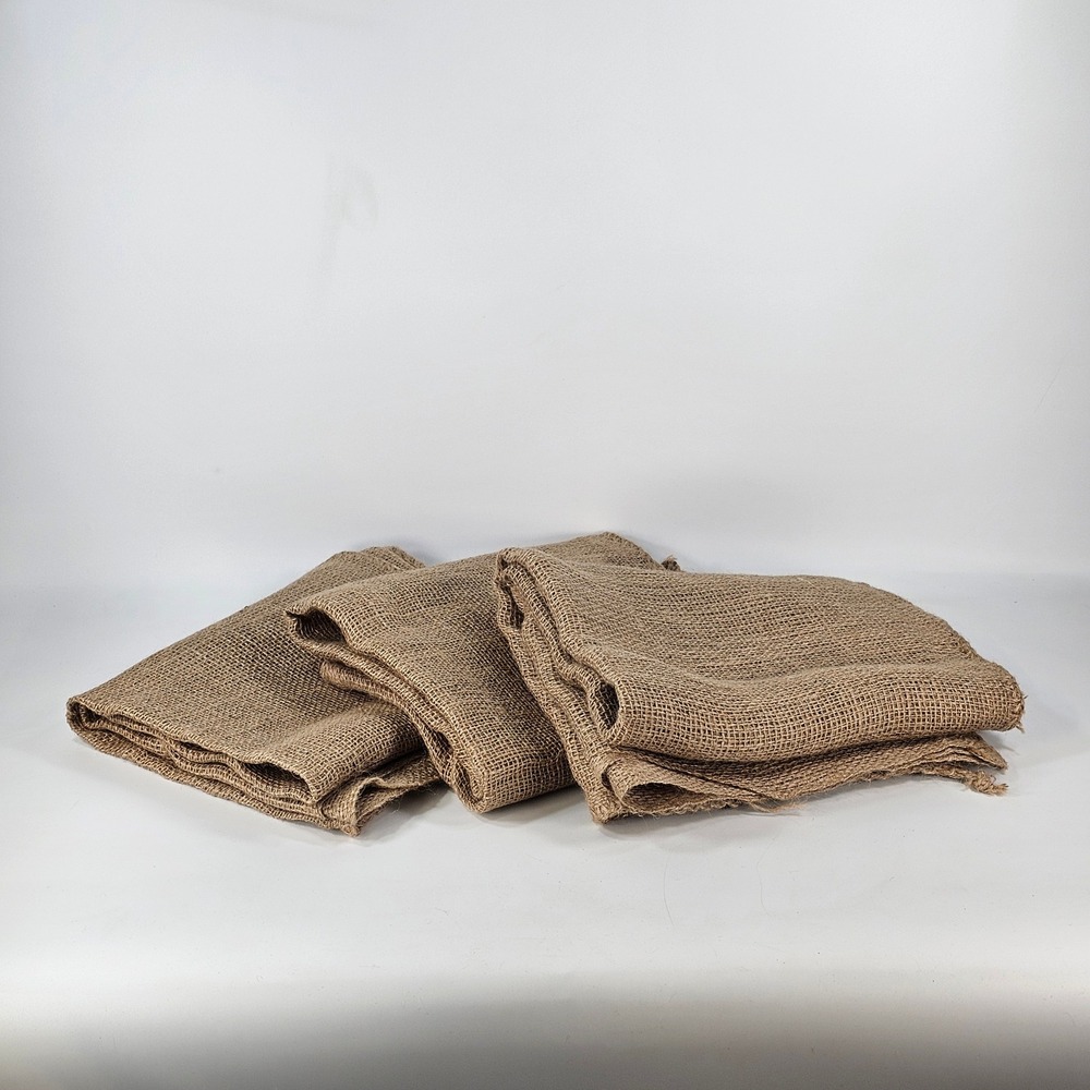 Set of 3 Natural Burlap Table Runners 41x22 Rustic Farmhouse Wedding Decor